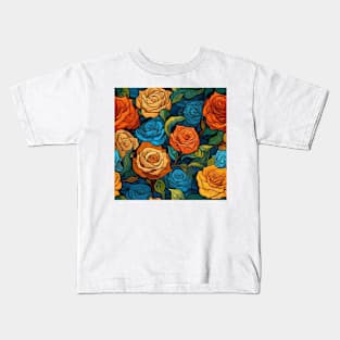 Van Gogh Roses Pattern 16 Kids T-Shirt